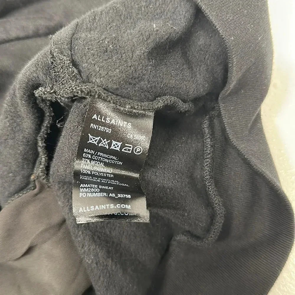 All Saints Amatee Sweatshirt Dress Sleeveless Midi Semi Sheer Black Us Size 2 - Picture 11 of 11